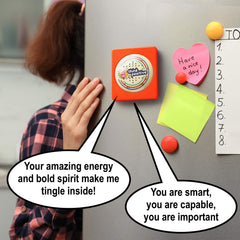 The Monocle Breakers Trump button packaging reveals easy setup and included batteries.