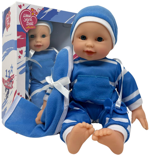 The New York Doll Collection 11-inch soft-body doll in gift box for easy gifting.