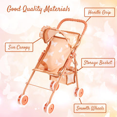 The New York Doll Collection bottom basket stores doll accessories during play.