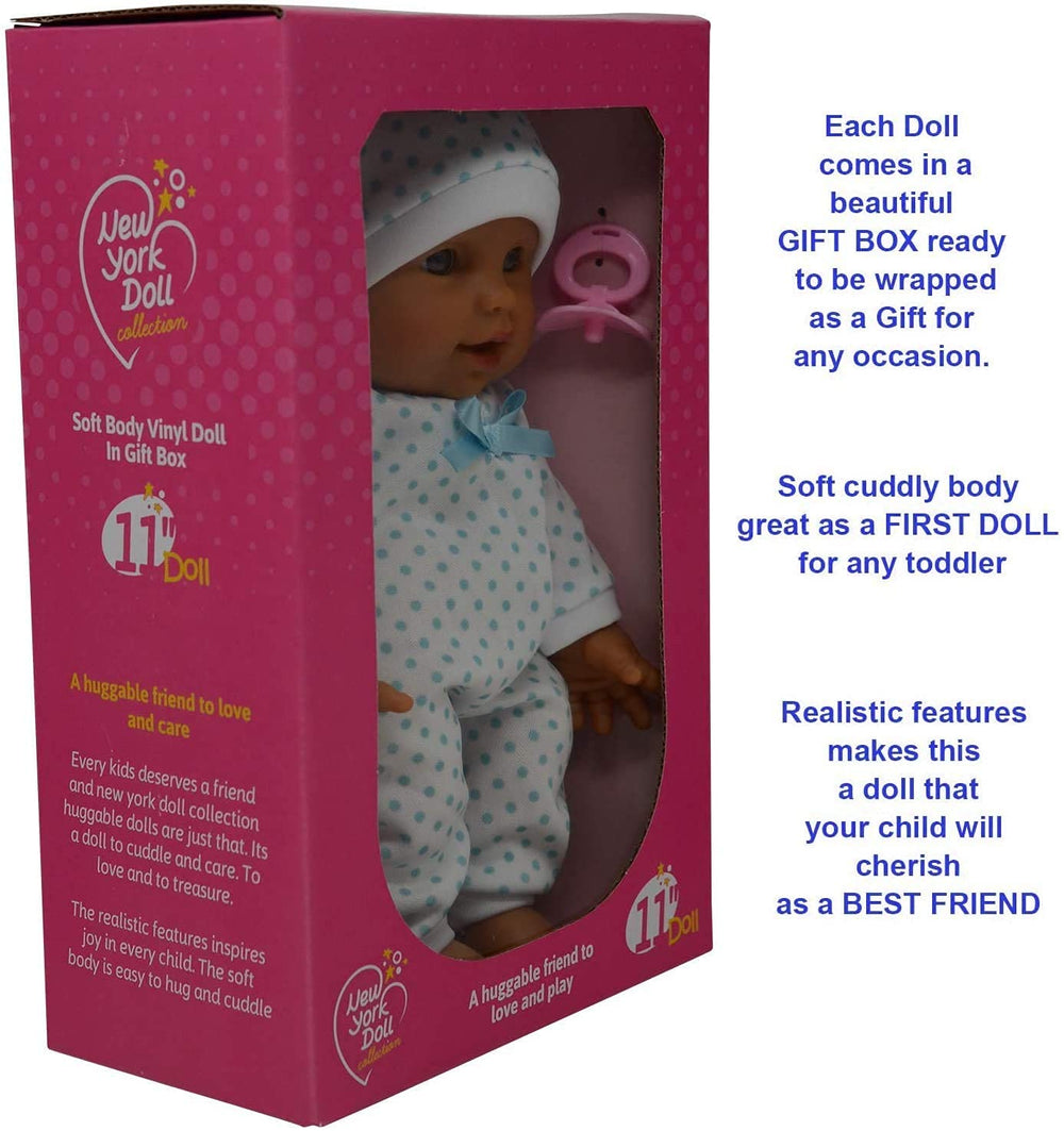 The New York Doll Collection doll held by a child for easy grip and imagination.
