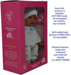 The New York Doll Collection doll held by a child for easy grip and imagination.