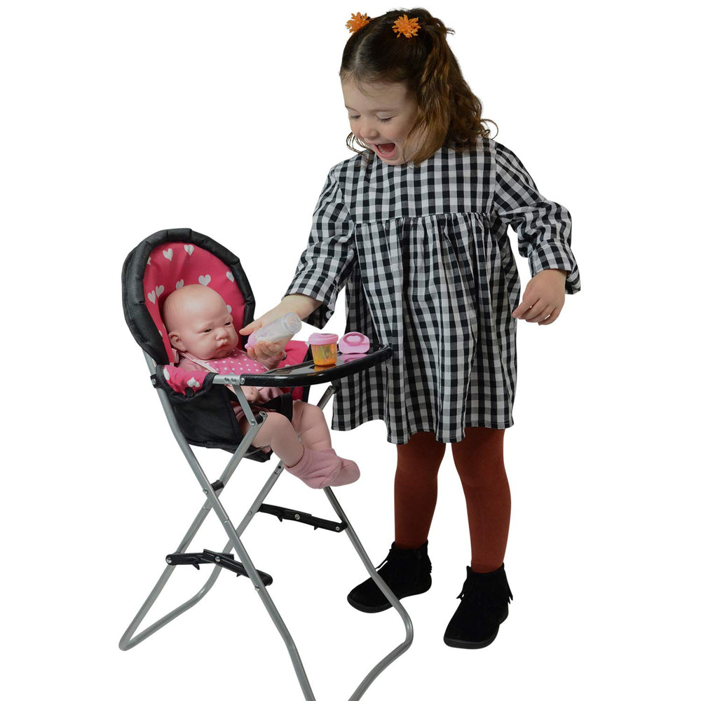 The New York Doll Collection floral print chair adds charm to doll dining pretend play
