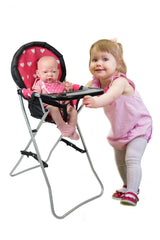 The New York Doll Collection safety seatbelt keeps dolls secure during pretend meals