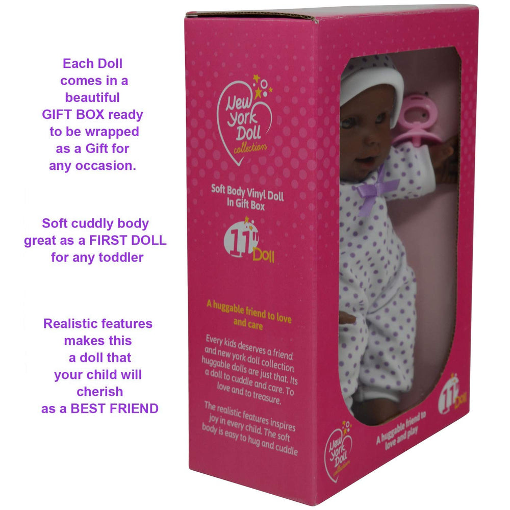 The New York Doll Collection free pacifier included for realistic caregiving moments