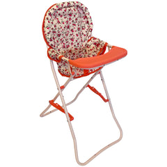 The New York Doll Collection foldable high chair setup for 18-inch dolls, portable and tidy.