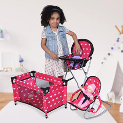 The New York Doll Collection Mega Doll Accessories Set compact dimensions support tidy rooms.