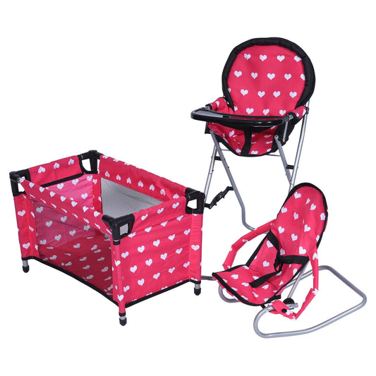 The New York Doll Collection Mega Doll Accessories Set high chair for 18-inch dolls, perfect for pretend meals.
