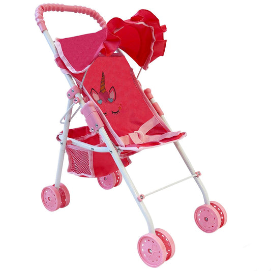 The New York Doll Collection stroller with umbrella canopy for outdoor play.
