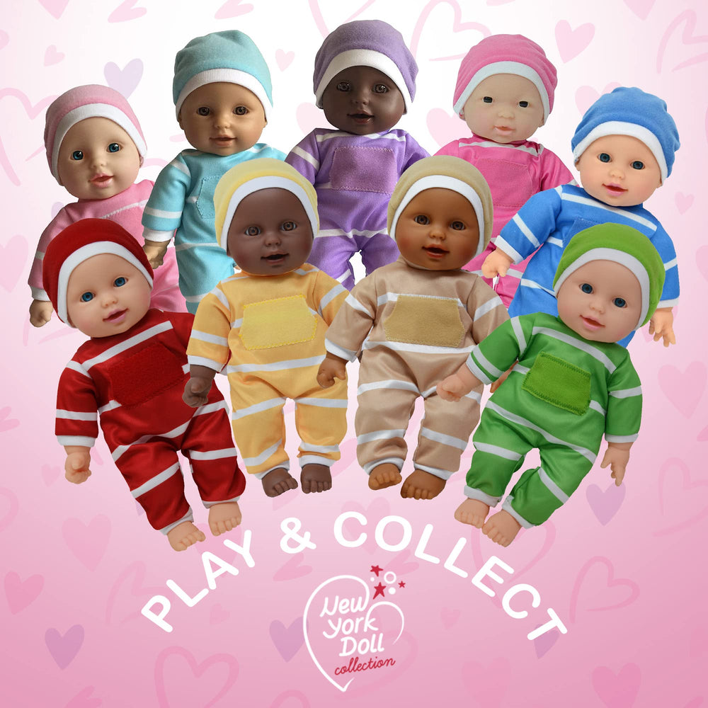 The New York Doll Collection soft vinyl head, arms and legs for realistic touch.