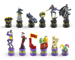 The Noble Collection Batman chess set Joker pieces featured for intense duels.