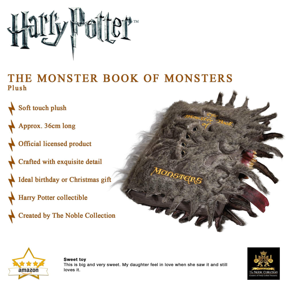 The Noble Collection Monster Book of Monsters plush, embroidery detail close-up