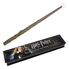 The Noble Collection Hermione Granger Illuminating Wand glows on for cosplay lighting