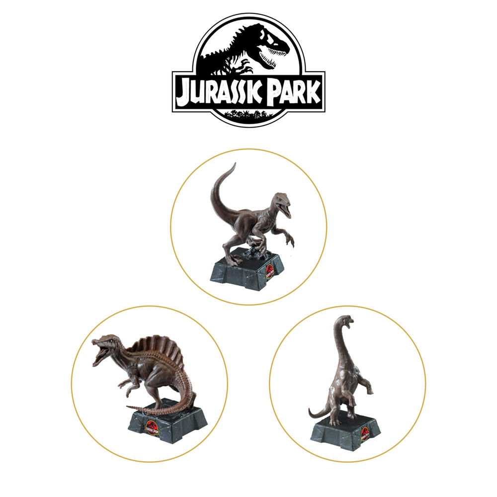 Jurassic Park logos on the board corners for authentic licensed display.