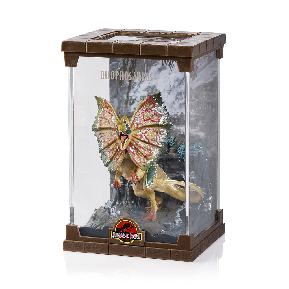 The Noble Collection Dilophosaurus diorama with highly-detailed sculpt for shelf display.