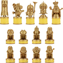 Oversized Minions chess pieces enable easy handling and dramatic on board presence