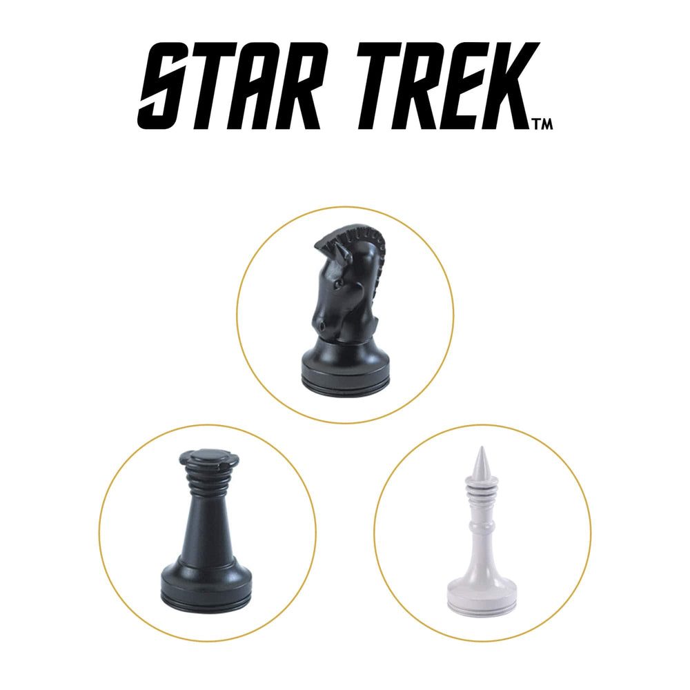 The Noble Collection Star Trek tridimensional chess diecast pieces feel solid during strategic moves.