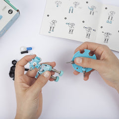 The OFFBITS CareBit parts layout highlighting versatile connectors for configurations