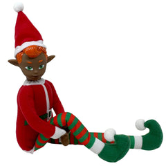 The Original Elf poseable shelf sitter elf doll enhances shelf decor with playful charm.