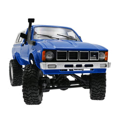 The Perseids RC Rock Crawler WPL C24 blue, rear view showing stability on uneven trails.