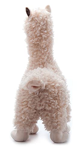 The Petting Zoo alpaca plushie 14-inch size is easy to carry on adventures.