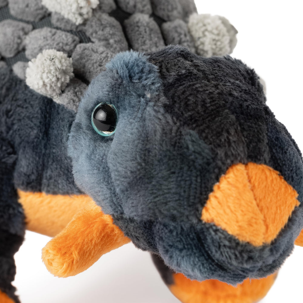 Orange accents on The Petting Zoo Ankylosaurus add playful color.