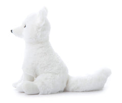 Twelve-inch Arctic Fox plush sized for travel adventures.