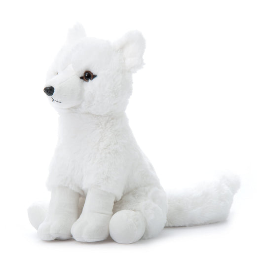 The Petting Zoo Arctic Fox plush with white fur ready for cozy hugs.