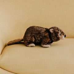 The Petting Zoo beaver plush feels ultra-soft for calming bedtime snuggles.
