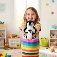The Petting Zoo Softee penguin eco-friendly plush, recycled bottles.