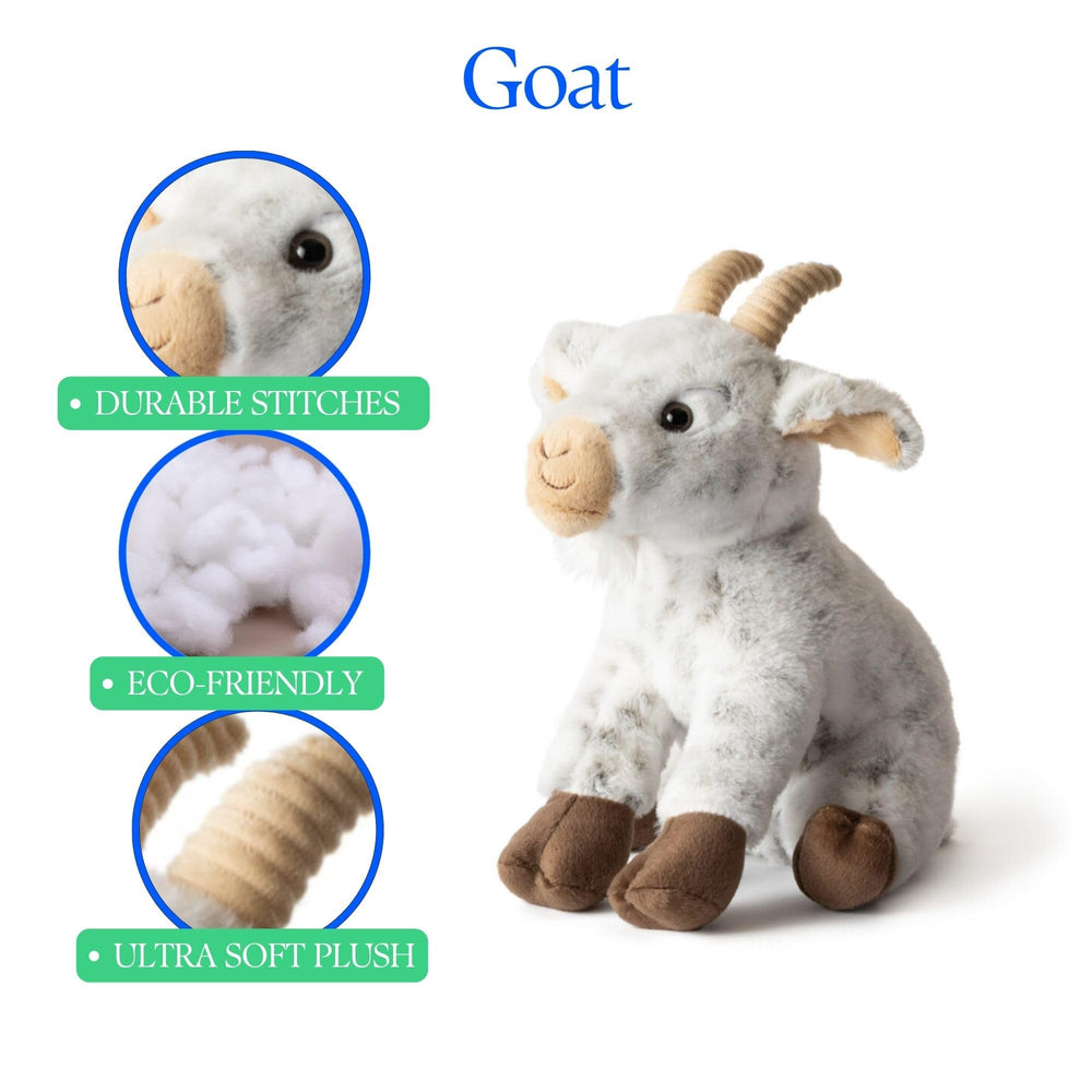 The Petting Zoo goat stuffed animal 12in made from recycled bottles