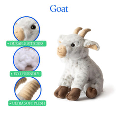 The Petting Zoo goat stuffed animal 12in made from recycled bottles