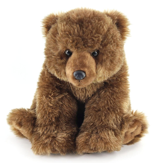The Petting Zoo grizzly bear plush with soft fur, ideal for cuddles.