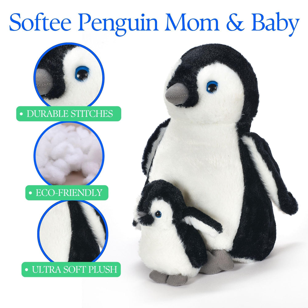 The Petting Zoo Softee penguin plush designed for kids.