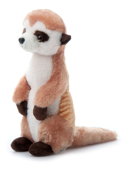 The Petting Zoo Meerkat plush peeking out for playful moments and cuddly fun