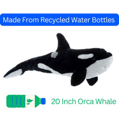 The Petting Zoo Orca plush gift-ready packaging option.
