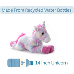 The Petting Zoo pastel tie-dye unicorn 13-inch gift-ready packaging for birthdays.