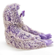 The Petting Zoo purple sloth plush soft fur texture invites gentle touch.
