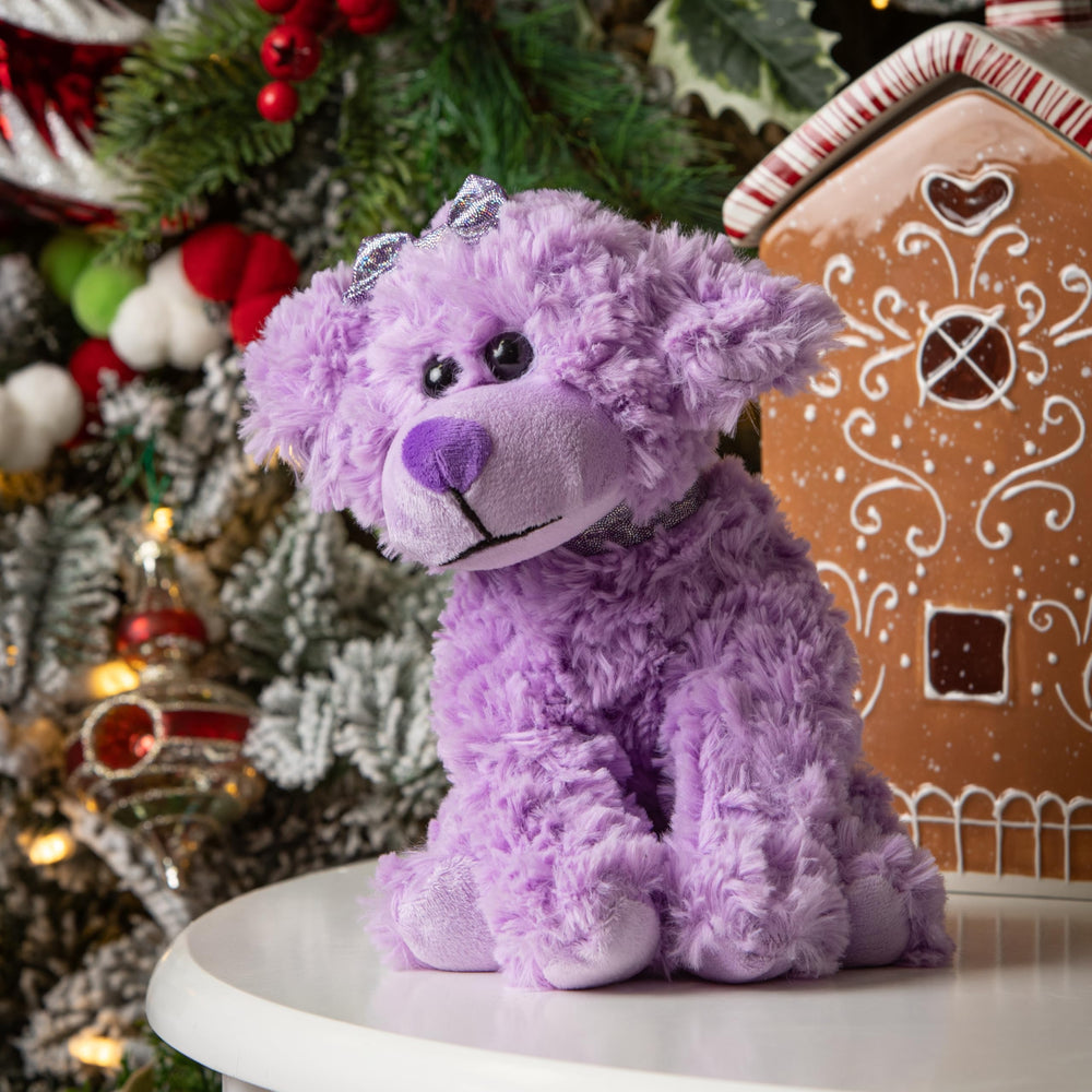 Cuddle-ready Scruffy plush perfect for bedtime snuggles.
