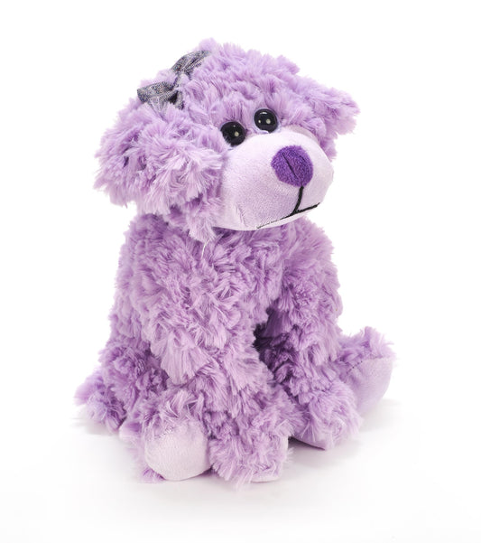 The Petting Zoo Scruffy dog plush with a glitzy bow for cuddling.
