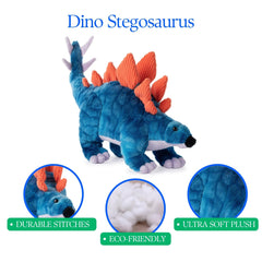 The Petting Zoo Stegosaurus plush texture closeup emphasizing soft fabric