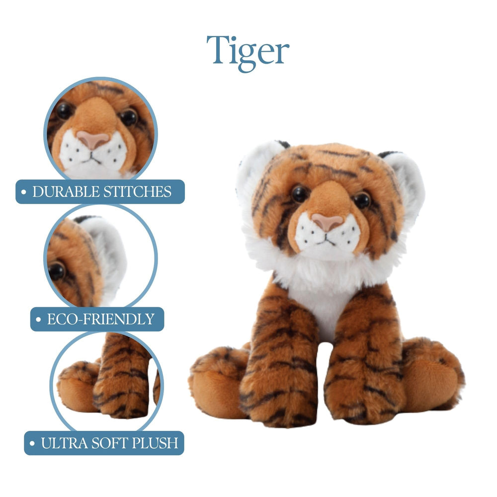 The Petting Zoo tiger stuffed animal durable stitching, withstands daily hugs