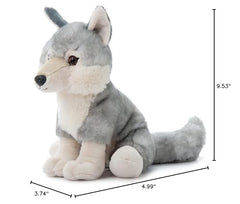 The Petting Zoo wolf plush care instructions for easy maintenance.