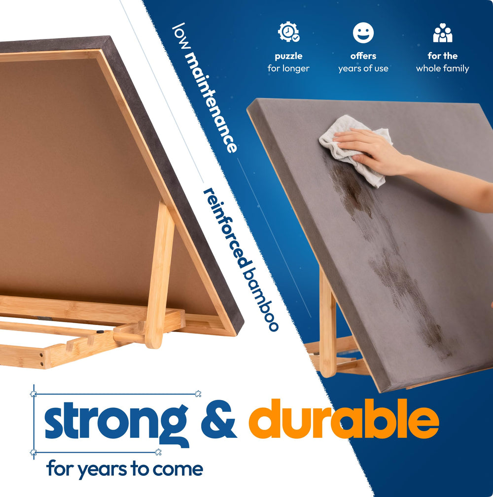 The Puzzled Tree bamboo frame adds durable premium feel.