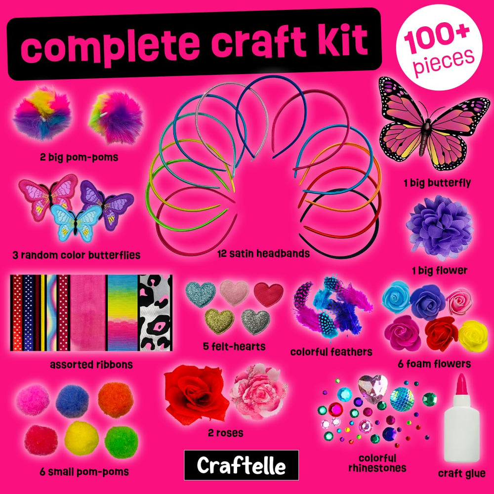 The Scholar Ant headband kit with pom-poms and roses for playful accessories