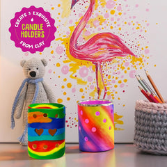 The Scholar Bee silicone mold adds fun texture to multi-color clay crafts.