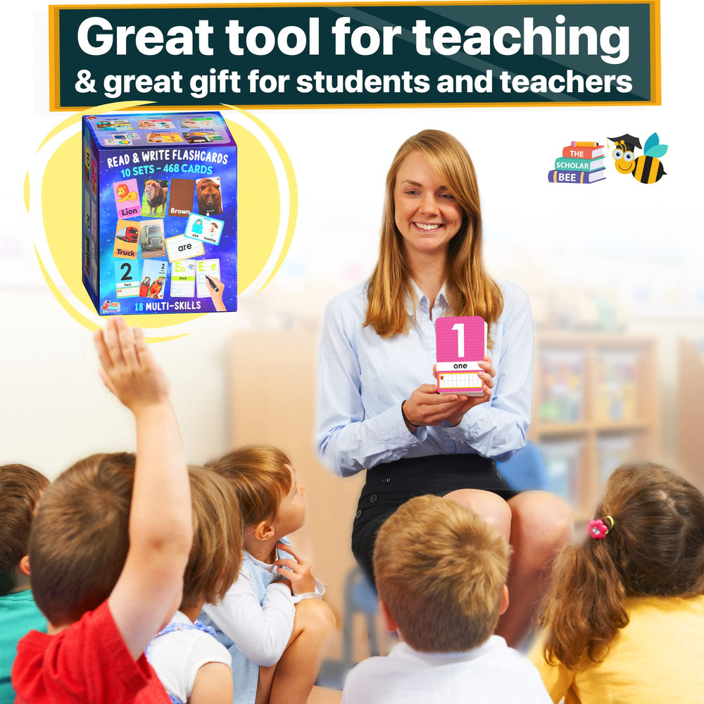 The Scholar Bee Color Shapes flashcards simplify early geometry with bright visuals.