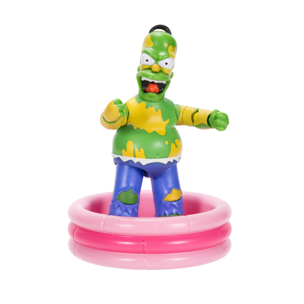 Kiddie pool accessory adds playful scene context with Homer.