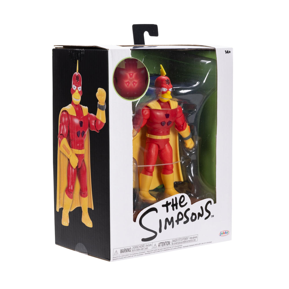 The Simpsons Radioactive Man origin comic cover backdrop highlights collectible presentation.