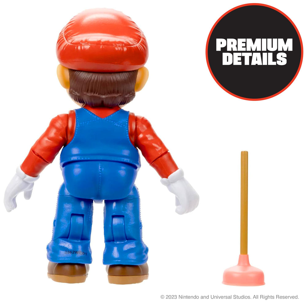 The Super Mario Bros Movie figure features realistic acrylic eyes for lifelike charm.