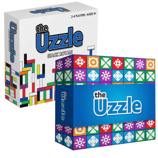 The Uzzle Stack Royale wooden blocks for engaging family play and quick setup.